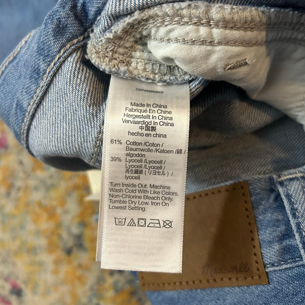 Madewell High Waist Super Wide Leg Jeans Womens Size 28 Boho Baggy Pleated - Picture 7 of 8